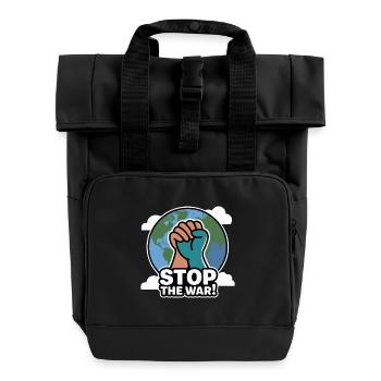 STOP THE WAR - Roll Top Backpack with Two Handles - black - Front