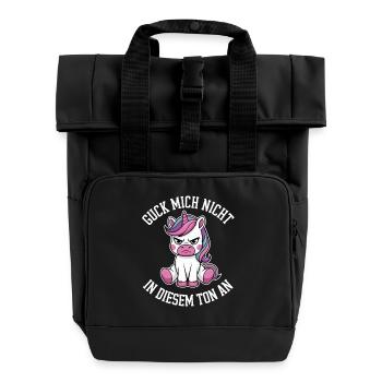 Guck Mich Nicht In Diesem Ton An - Rolltop Rucksack mit zwei Griffen - Schwarz - Vorne