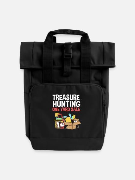 Flohmarkt Trödelmarkt - Rolltop Rucksack mit zwei Griffen - Schwarz