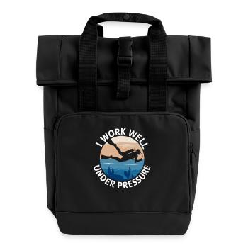 Tauchen I Work Well Under Pressure Taucher Tauch - Rolltop Rucksack mit zwei Griffen - Schwarz - Vorne
