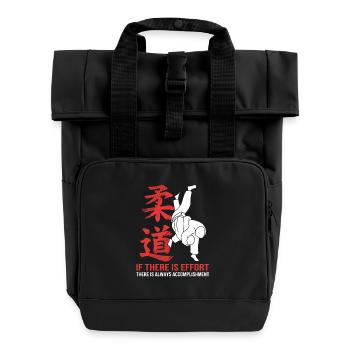 Judo - Roll Top Backpack with Two Handles - black - Front