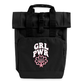 Frauen Power GRL PWR Girl Patriarchat Feminismus - Rolltop Rucksack mit zwei Griffen - Schwarz - Vorne