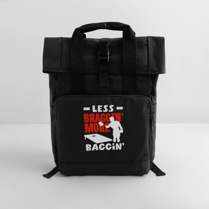 Cornhole Lovers Less Bragging Roll Top Backpack with Two Handles