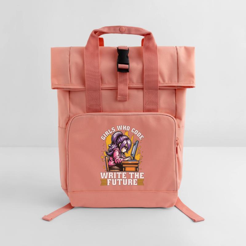 Coder Girls Who Code Write The Future Developer Rolltop Rucksack mit zwei Griffen