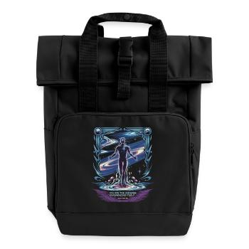 Kosmisches Selbst | Zitat von Alan Watts Universe - Rolltop Rucksack mit zwei Griffen - Schwarz - Vorne