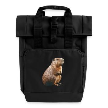 Wasserschwein - Rolltop Rucksack mit zwei Griffen - Schwarz - Vorne