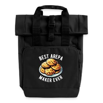 Venezuelan Arepas - Roll Top Backpack with Two Handles - black - Front