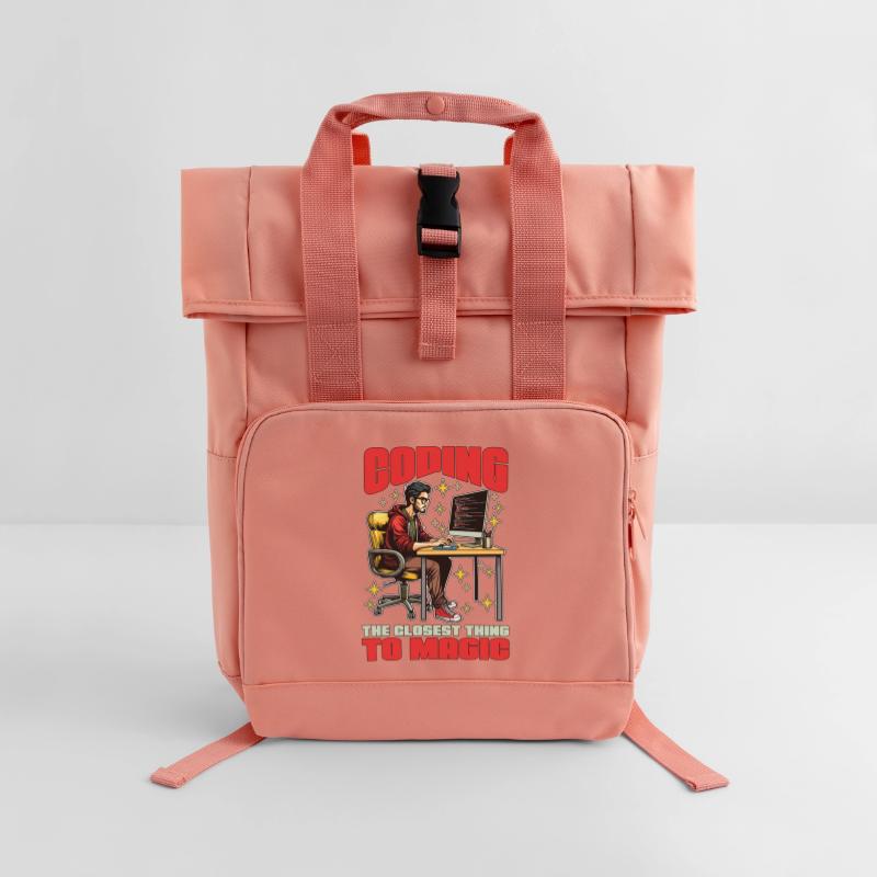 Coder Coding The Closest Thing To Magic Developer Rolltop Rucksack mit zwei Griffen