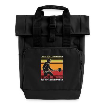 Glas Glasbläser - Rolltop Rucksack mit zwei Griffen - Schwarz - Vorne