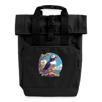 Puffin - Roll Top Backpack with Two Handles - black - Front