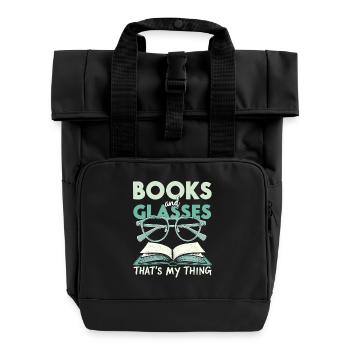 Stylish Specifications Children's Glasses Pride - Roll Top Backpack with Two Handles - black - Front