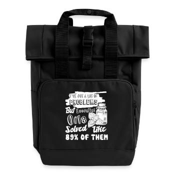 Essential Oil Funny Essential - Roll Top Backpack with Two Handles - black - Front