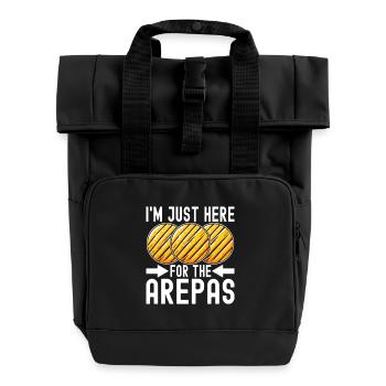 Venezuelan Arepas - Roll Top Backpack with Two Handles - black - Front
