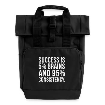 success is 5 percents and 95 percents consisten - Rolltop Rucksack mit zwei Griffen - Schwarz - Vorne