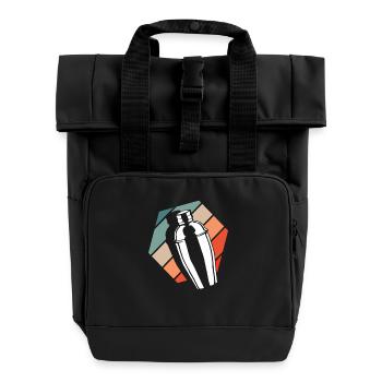 Barman Vintage Shaker Look Rétro - Sac à dos Roll Top à deux anses - noir - Devant