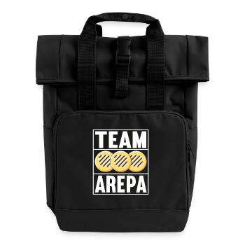 Venezuelan Arepas - Roll Top Backpack with Two Handles - black - Front
