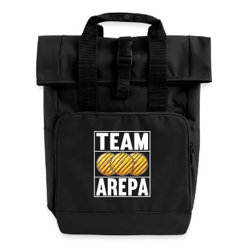 Venezuelan Arepas - Roll Top Backpack with Two Handles - black - Front