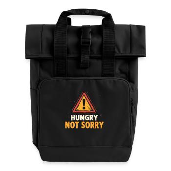 Grumpy When Hungry T-shirt Humor Humor Food - Roll Top Backpack with Two Handles - black - Front