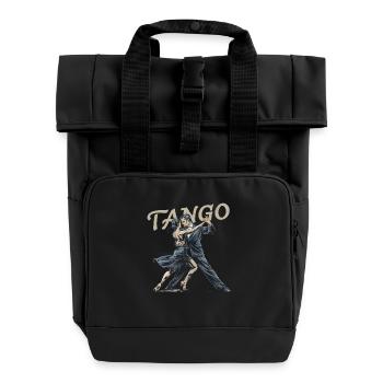 Elegance of Tango: Passionate Dance Moment - Roll Top Backpack with Two Handles - black - Front