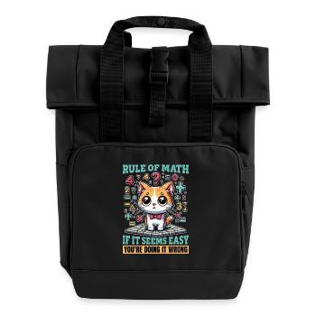 Mathematician Rule Of Math Statistician Math Tutor - Roll Top Backpack with Two Handles - black - Front