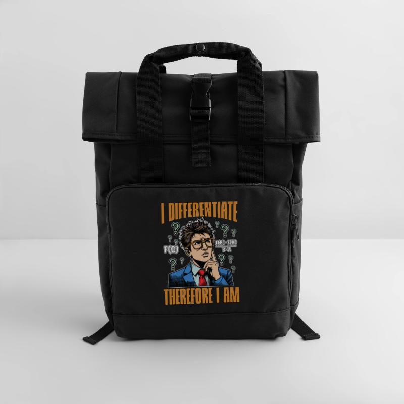 Mathematician I Differentiate Therefore Math Tutor Roll Top Backpack with Two Handles