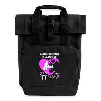Massage Masseur Masseurin Heilpraktiker - Rolltop Rucksack mit zwei Griffen - Schwarz - Vorne