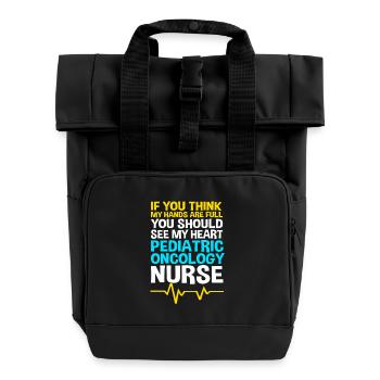 Cancer de l’enfant Survivant du cancer Le cancer pue - Sac à dos Roll Top à deux anses - noir - Devant