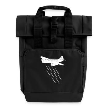 Flötist Querflöte - Rolltop Rucksack mit zwei Griffen - Schwarz - Vorne