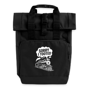 Lustiges Zug Motiv - Rolltop Rucksack mit zwei Griffen - Schwarz - Vorne
