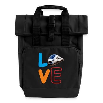 LOVE TRAIN TRAIN - Roll Top Backpack with Two Handles - black - Front