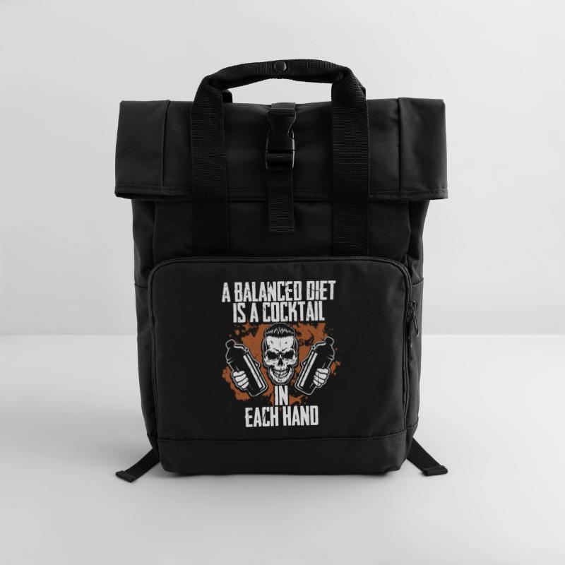 Bartender Bartender Bartending Roll Top Backpack with Two Handles