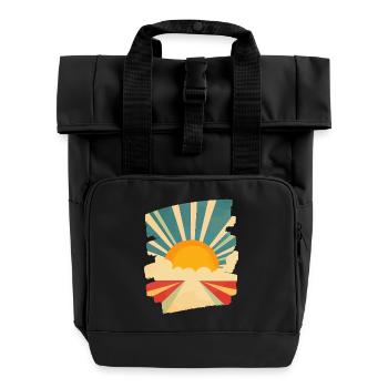 Sommer Sonne - Rolltop Rucksack mit zwei Griffen - Schwarz - Vorne