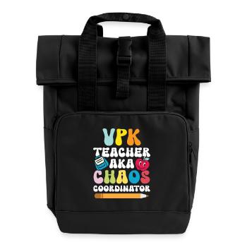 Vpk -lehrer Aka Chaos -koordinator - Rolltop Rucksack mit zwei Griffen - Schwarz - Vorne