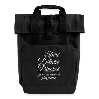 Libéré délivré divorcé, cadeau divorcé, divorce - Sac à dos Roll Top à deux anses - noir - Devant