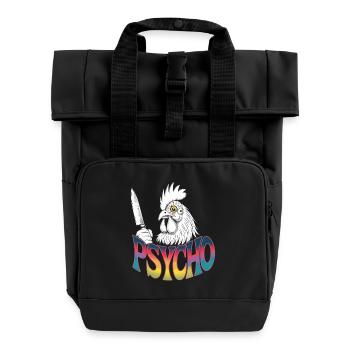 Psycho Chicken Style - Roll Top Backpack with Two Handles - black - Front