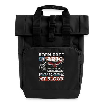 Born Free in 2010 - 15 Years of American Spirit & - Roll Top Backpack with Two Handles - black - Front