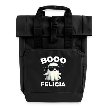 BOO FELICIA - HALLOWEEN GIFT - Roll Top Backpack with Two Handles - black - Front