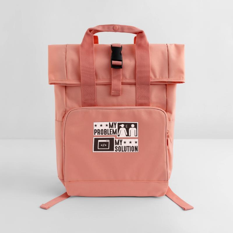 Online Coder My Problem My Pictogram Dad Developer Rolltop Rucksack mit zwei Griffen