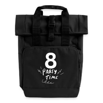 8 - Roll Top Backpack with Two Handles - black - Front
