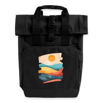 Sommer Sonne - Rolltop Rucksack mit zwei Griffen - Schwarz - Vorne