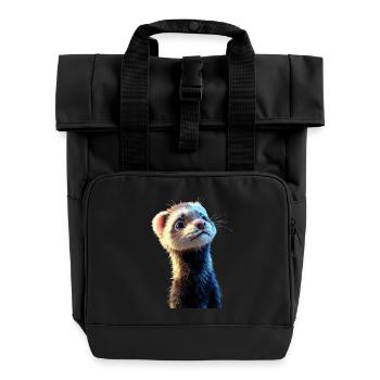 Furet Furet Putois Martre Belette Mignon Furet - Sac à dos Roll Top à deux anses - noir - Devant