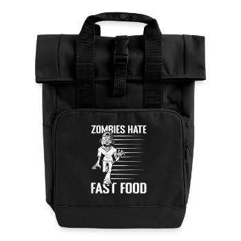 Les zombies marathoniens détestent la restauration rapide - Sac à dos Roll Top à deux anses - noir - Devant