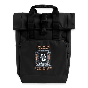 Ergothérapie Motricité fine Entraînement des mains Retro Pixel - Sac à dos Roll Top à deux anses - noir - Devant