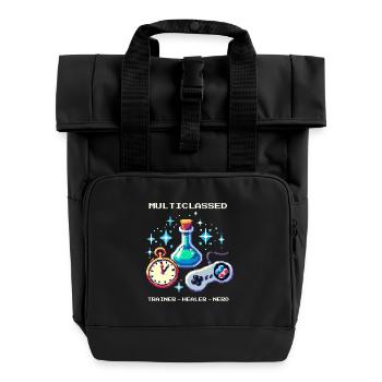 Ergothérapeute Formateur Guérisseur Nerd Rétro Pixel Art - Sac à dos Roll Top à deux anses - noir - Devant