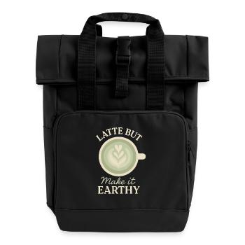Matcha Aesthetic Latte Soft Girl Tee Über Kaffee - Rolltop Rucksack mit zwei Griffen - Schwarz - Vorne