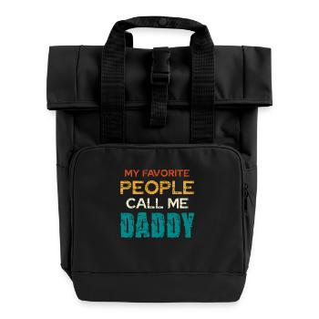 Meine Liebsten Nennen Mich Papa - Rolltop Rucksack mit zwei Griffen - Schwarz - Vorne