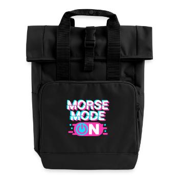 Morsecode Morse Code On - Rolltop Rucksack mit zwei Griffen - Schwarz - Vorne