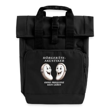 HEARING AID ACOUSTICIAN - Roll Top Backpack with Two Handles - black - Front
