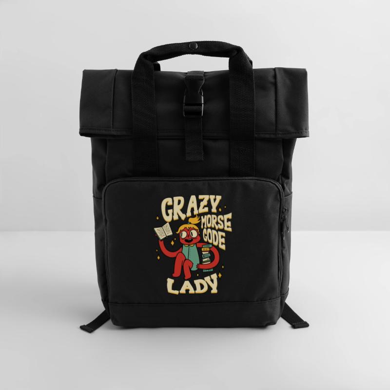 Morsecode Crazy Morse Code Lady Sac à dos Roll Top à deux anses