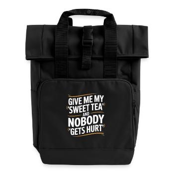 Sweet Tea - Roll Top Backpack with Two Handles - black - Front